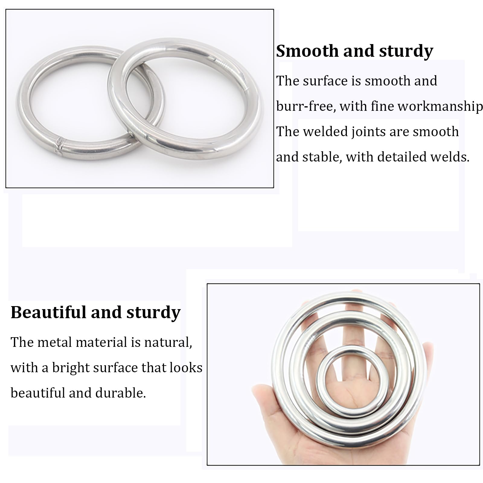Metalowy pierścień typu O-ring, Pierścień uszczelniający typu O ze stali nierdzewnej 304, spawany, okrągły, bez szwu, do zawieszania ozdób, średnica zewnętrzna 250-600 mm