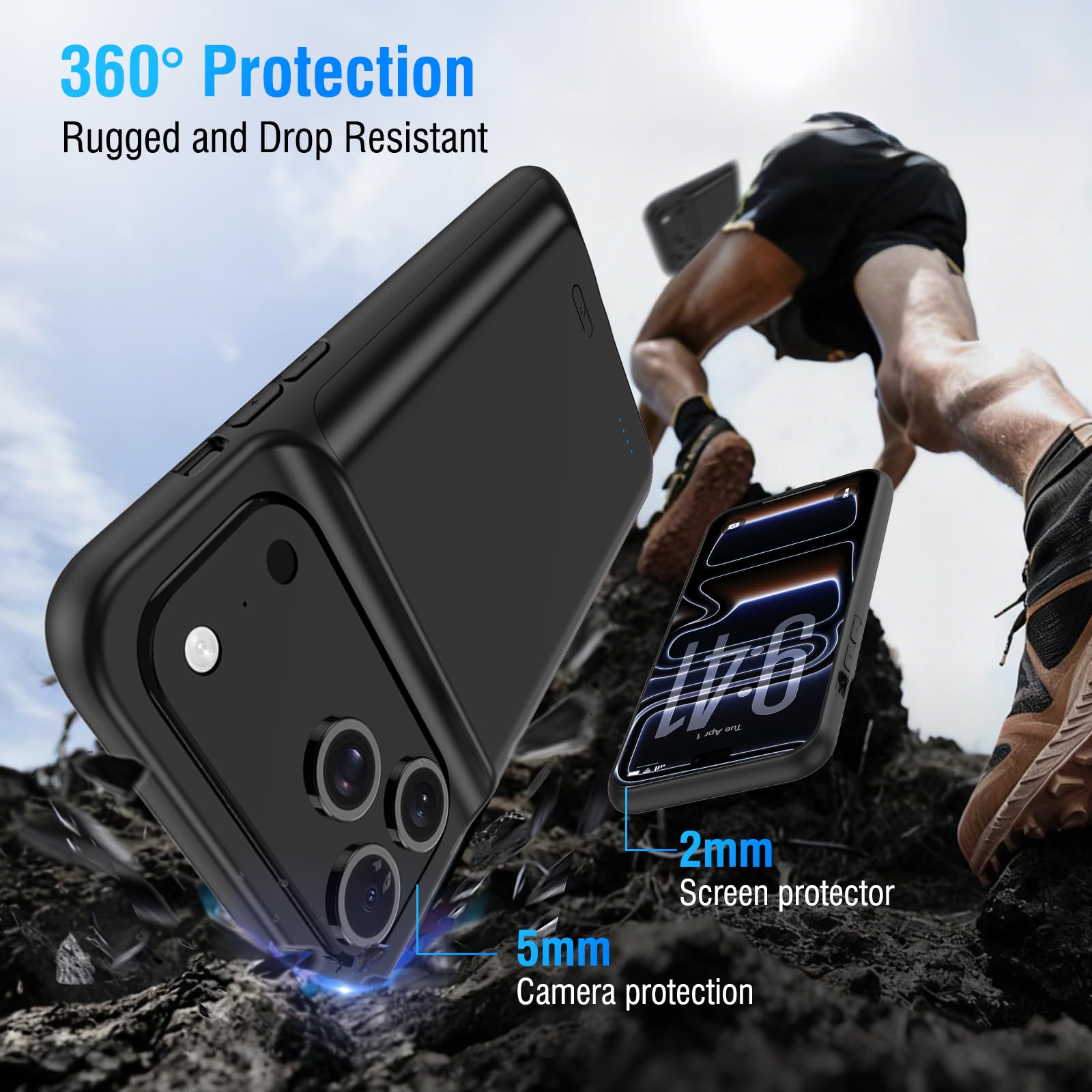 Custodia Con Batteria Per iPhone 17 Pro Max (6,9 Pollici), Caricabatterie Portatile Da 8500 mAh, Custodia Ultra Sottile Con Batteria Estesa E Custodia Protettiva Con Funzione Di Ricarica Per