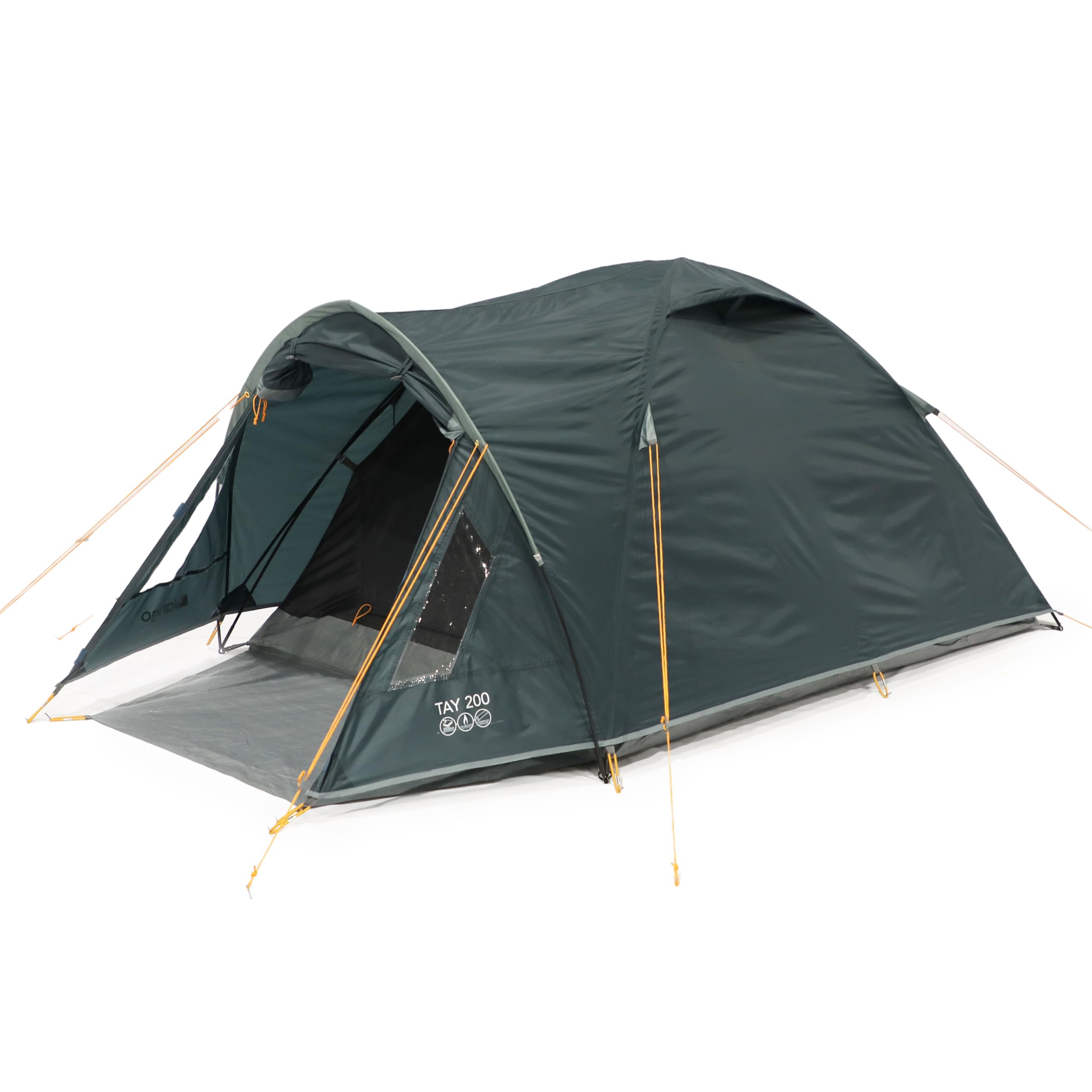 Vango Tay Tent with Porch and Darkened Bedroom, Compact, Lightweight, Dome, Easy to Pitch, Backpacking, Festivals, Wild Camping, Hiking, 3000mm HH (Deep Blue, 200 (2 Person))