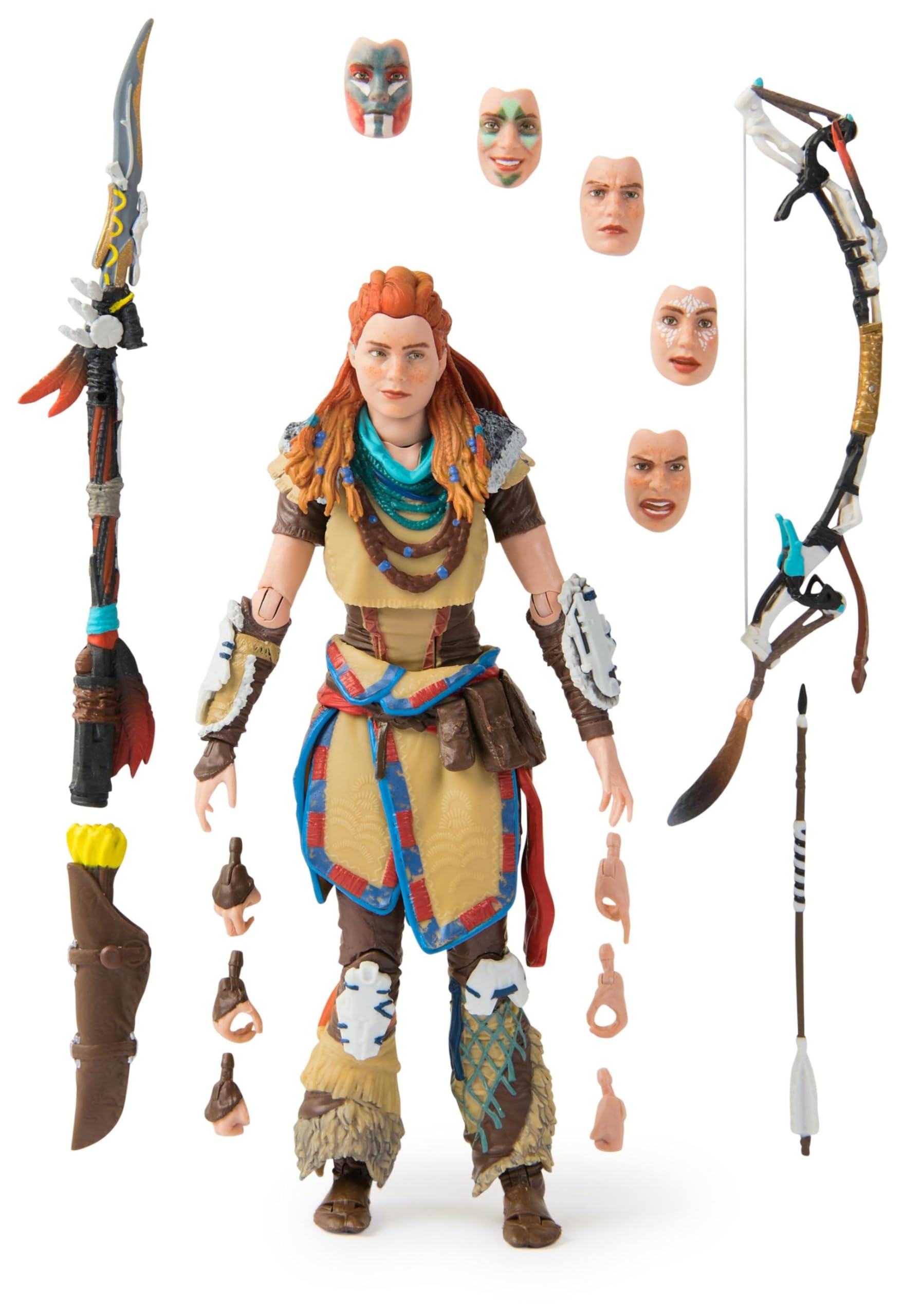 Playstation Horizon Forbidden West, Figura de acción de Lujo de Aloy de 15 cm con 15 Accesorios, The Shapes Collection, para Fans y coleccionistas de la PS5 a Partir de 17 años