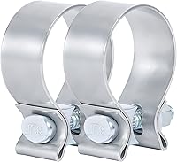 Vista 1 de Abrazadera de escape de 2.25 pulgadas, abrazadera de banda de escape estrecha de 2 1/4 de acero inoxidable 304 (2 piezas)