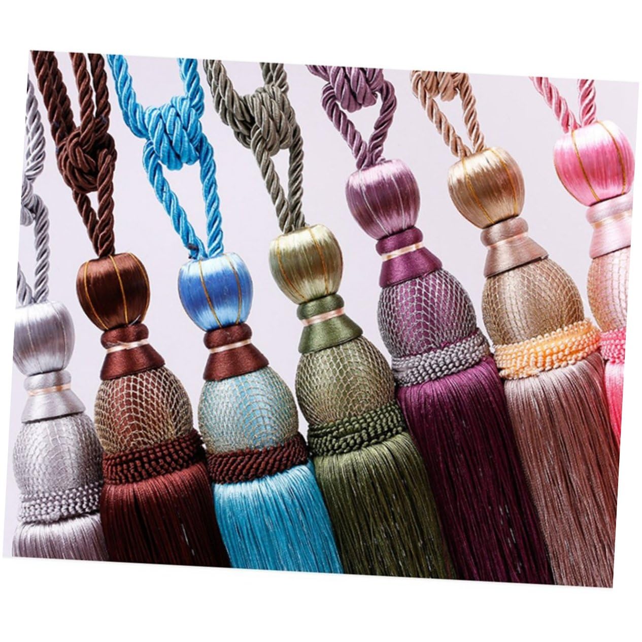 Attaches de Rideaux, Supports de Rideaux, 2 pièces, Boucle de Rideau à Boule Simple à Pompons (comme sur la Photo) (comme indiqué x 2 pièces M)