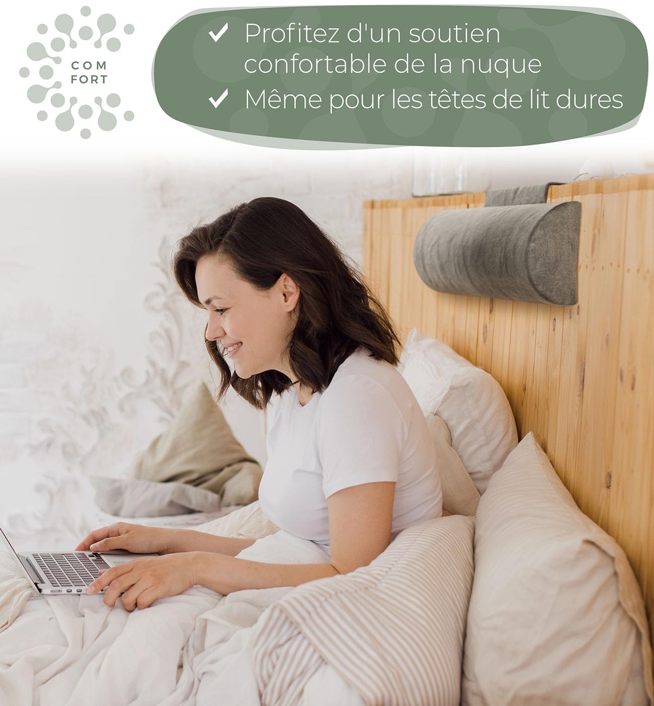 Coussin cylindrique lit fauteuil, oreiller ergonomique memoire de forme, cale nuque repose tete chaise gamer, rouleau pour les cervicales, support orthopedique adulte, coussin boudin pas cher relaxant