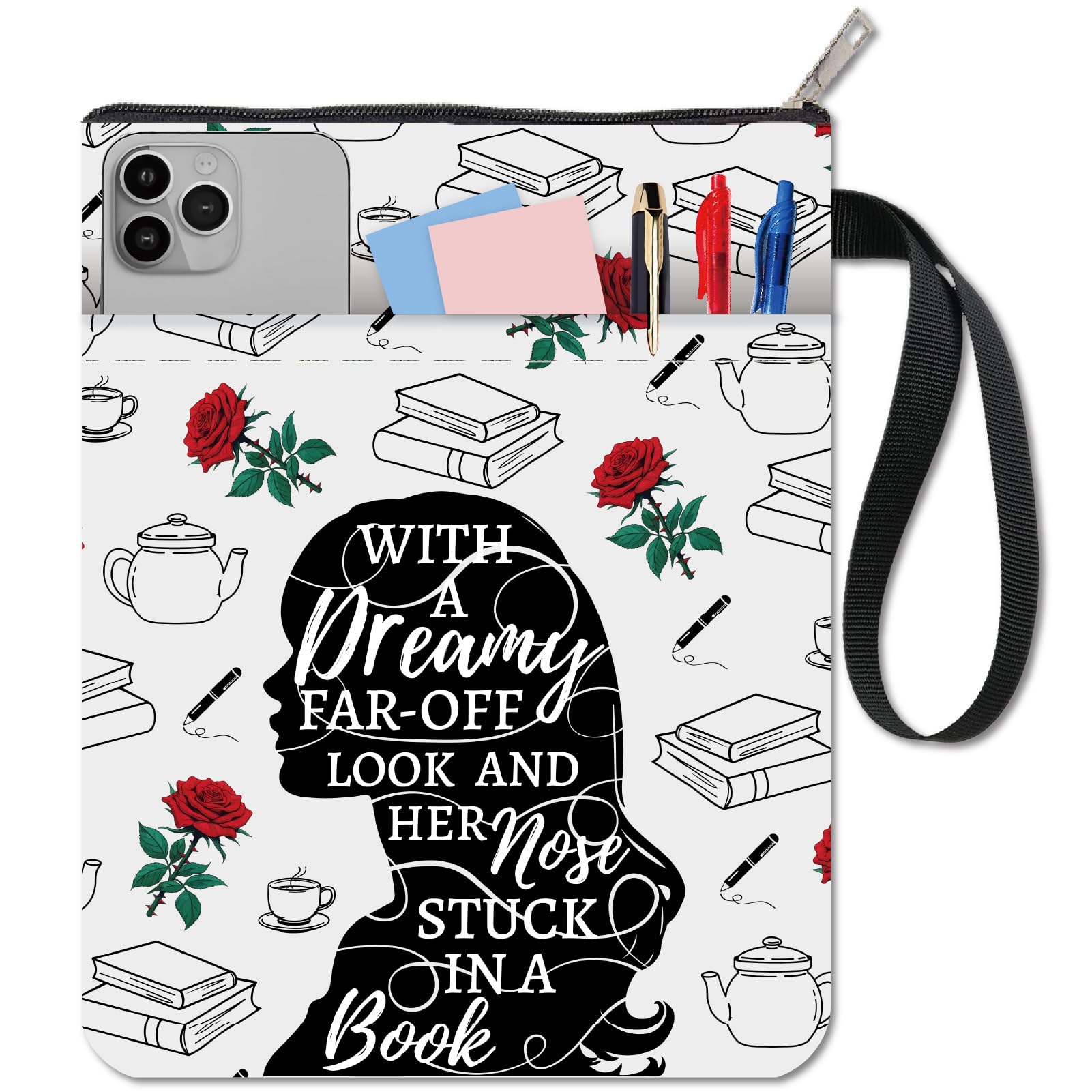 Custodia Per Libri Floreale CRASPIRE Con Cerniera | Copertura Protettiva Lavabile Con Tasca | Per Romanzi, Quaderni E Tablet - Foto 11