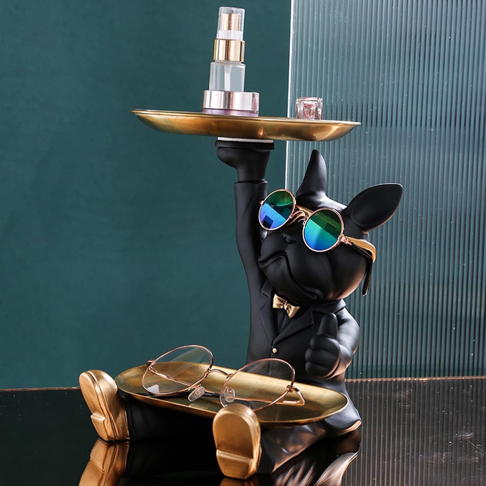 Schicker Schlüsselanhänger in Hunde Skulpturform für Wohnzimmer Und Wohndekoration, Schwarz