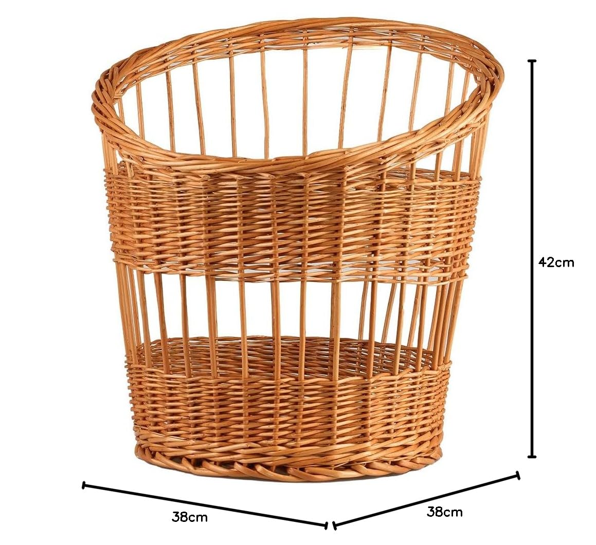 Juego de 2 cestas de mimbre, cesta de panadería, cesta de pan, cesta para servir, soporte para pan, panera de mimbre natural (perforado)