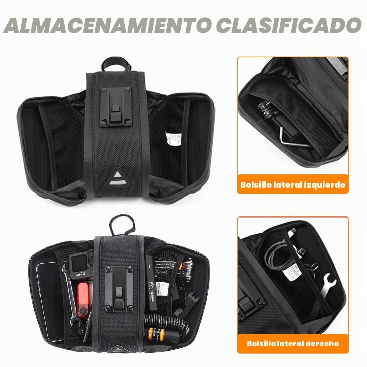 Bolsa Sillin bicicleta Impermeables 2.6L, Protección Valiosos, Bolsa MTB, Carretera