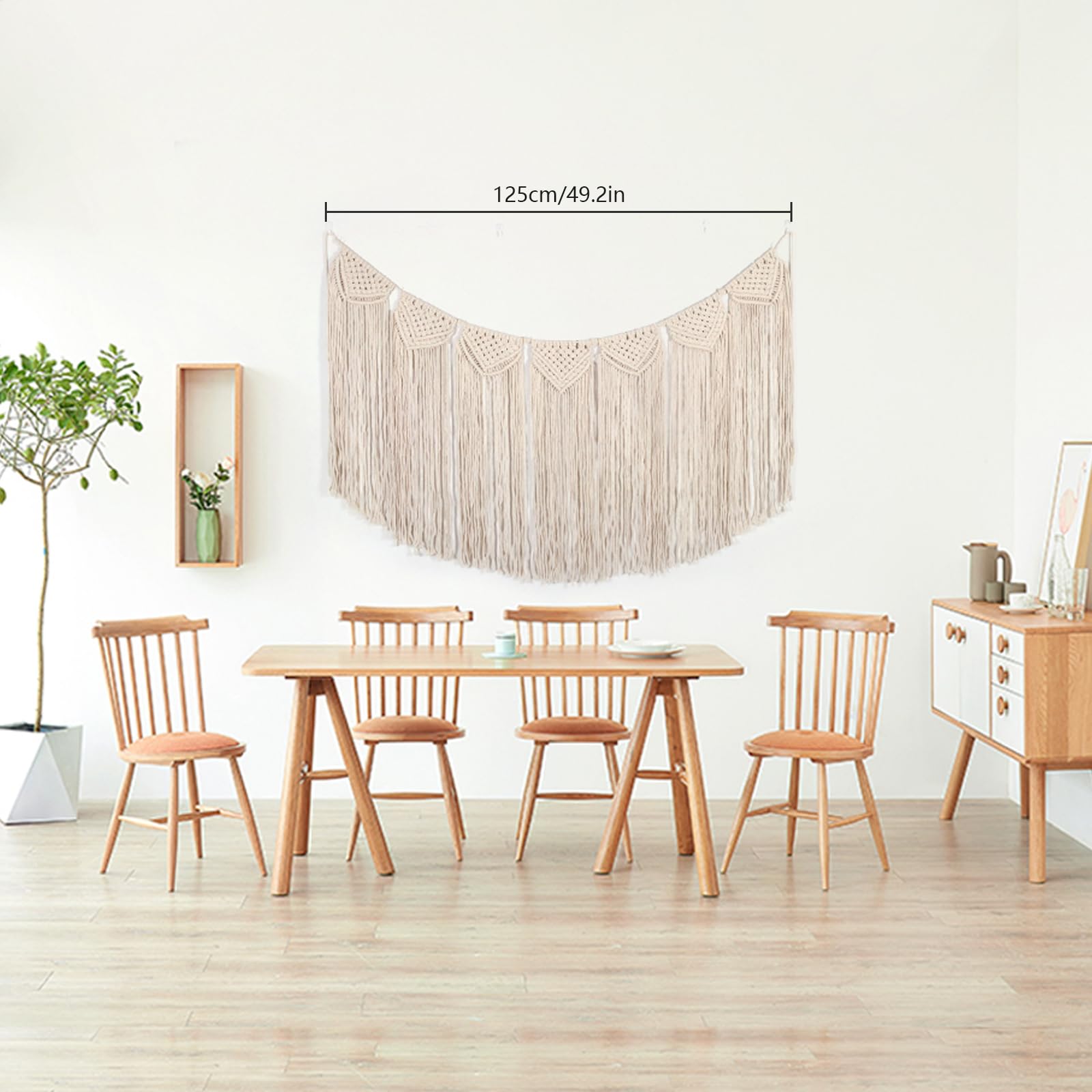 Nashibowu Arazzo Da Parete In Macramè Bohémien - 40x24 Cm - Decorazione Fatta A Mano In Cotone Per Camera Da Letto, Soggiorno, Dormitorio