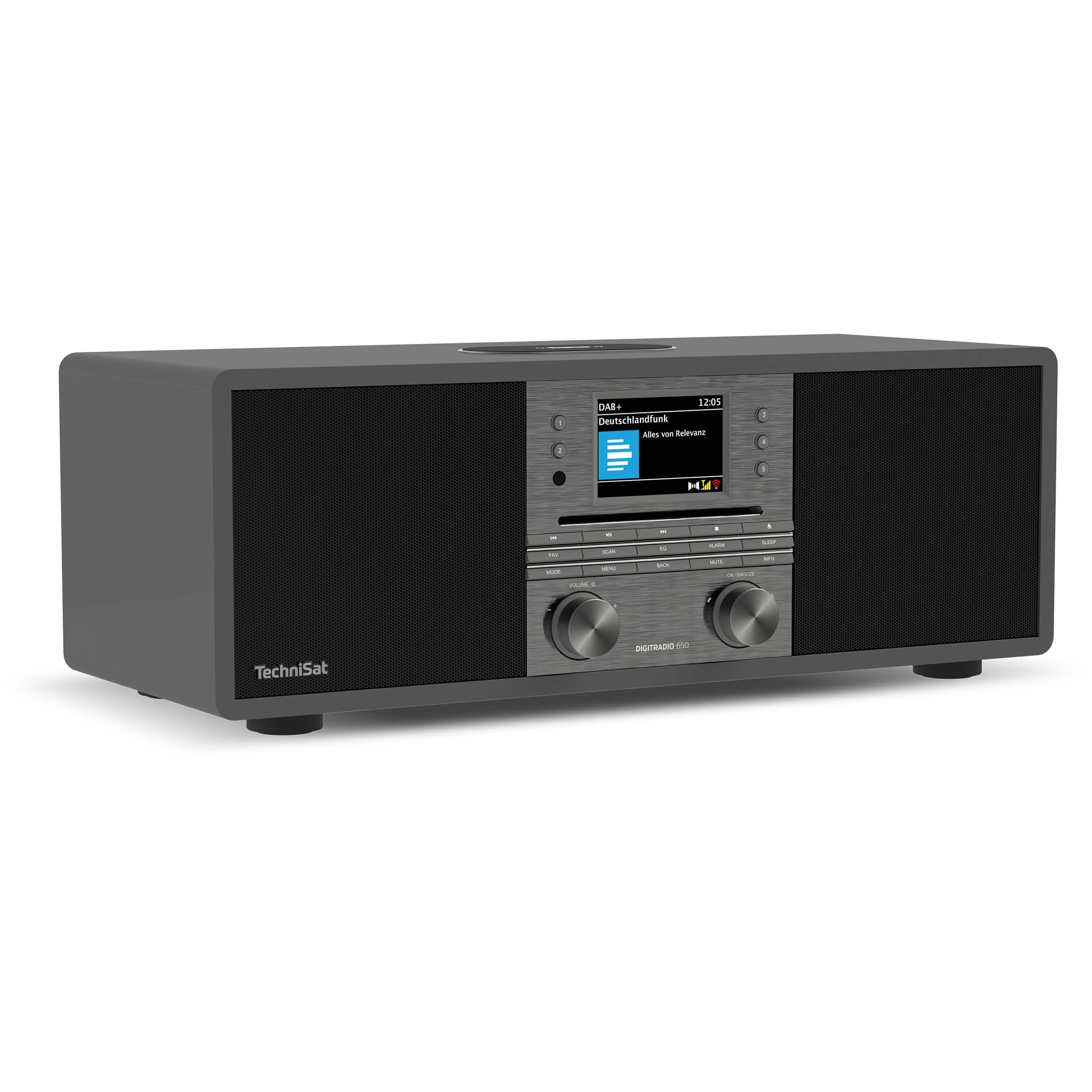 Technisat DIGITRADIO 650 - Kompaktanlage mit 70 Watt 2.1 Lautsprecher-System (Musik-Anlage mit Internetradio, DAB+, UKW, CD-Player, Bluetooth, App-Steuerung, Qi Ladestation, Spotify & Amazon Music)