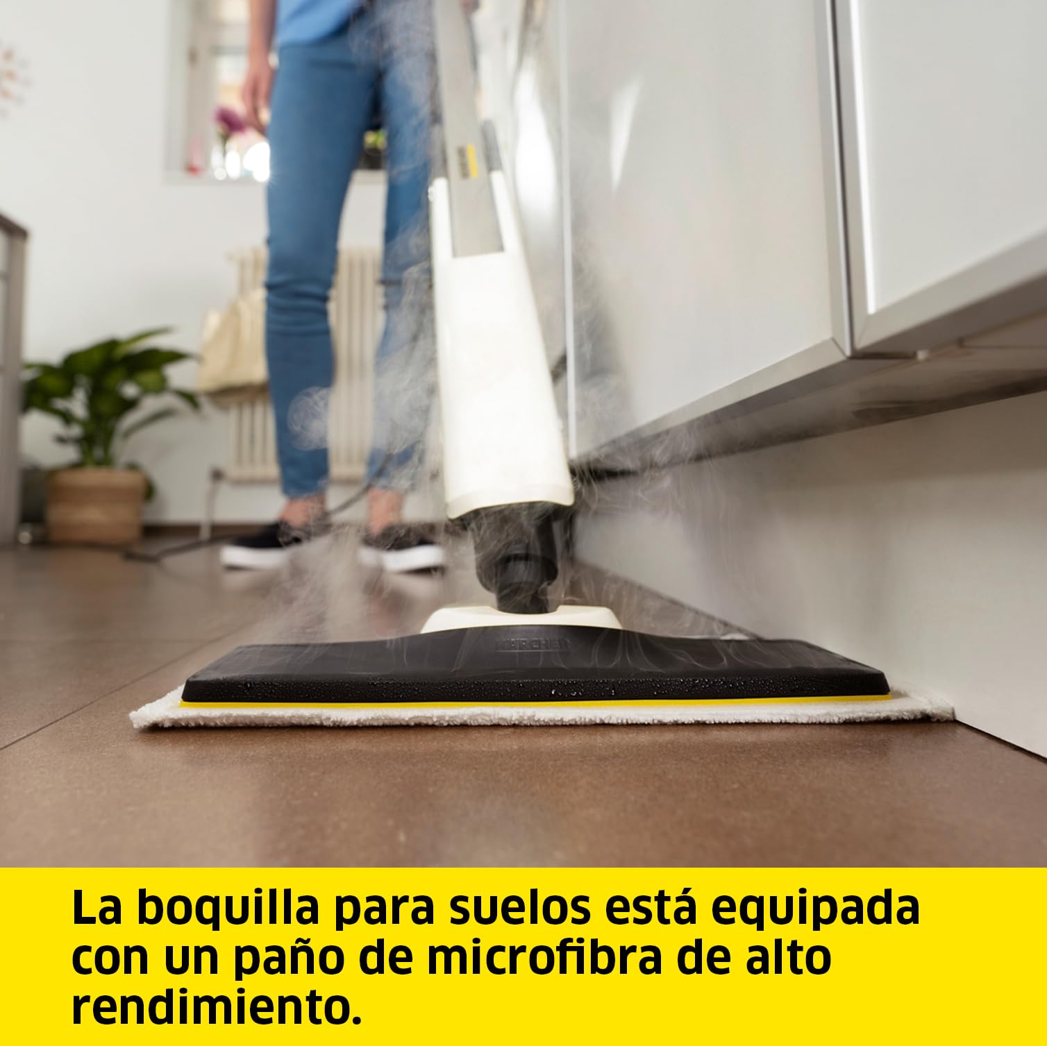 Kärcher Limpiadora de vapor SC 2 Upright, calentamiento: 30s, rendimiento: aprox. 50m², depósito: 0,4l, potencia: 1600W, con boquilla EasyFix, paño microfibra y cartucho descalcificador