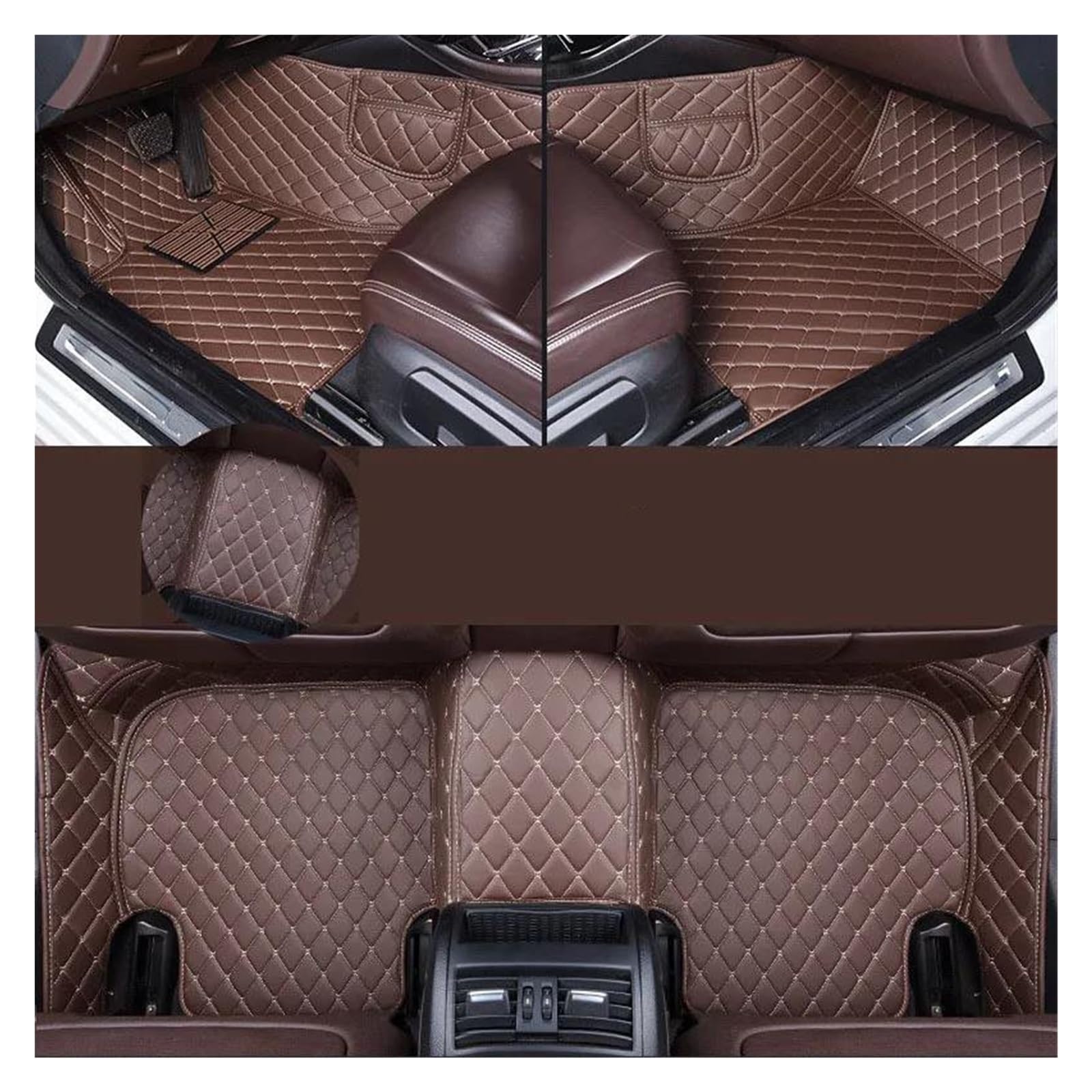Floor Mats Car Floor Mats For HYUNDAI For Creta 2015-2020 Year Upgraded Version Foot Car Accessories Carpetscustomized Car Mat and Carpet(قهوة)