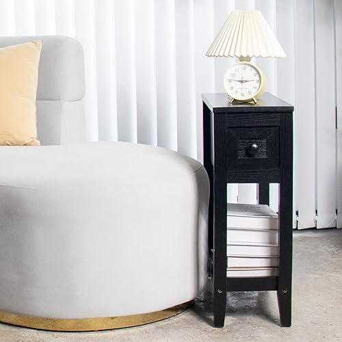 Miniatura 42 de Mesa auxiliar estrecha para espacios pequeños, color blanco, juego de 1, 24 pulgadas de largo x 8.5 pulgadas de ancho x 24 pulgadas de alto