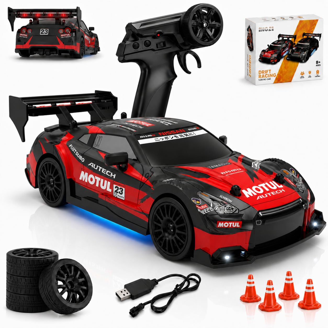 Flytek RC Drift Car 4x4 Red लाल - Image 1
