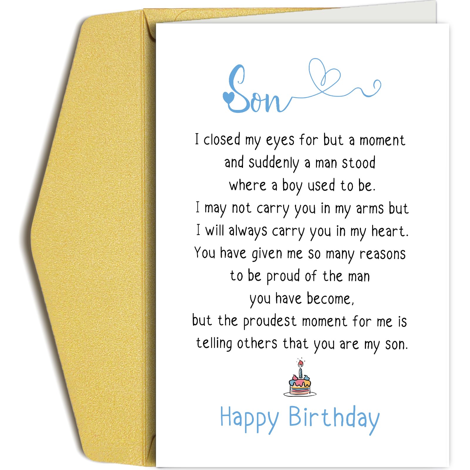 Oamiolek Funny Birthday Card for Son, Sweet Poem Son Birthday Card, Humor Birthday Card for Adult Son, Happy Son Birthday Card from Mom Dad