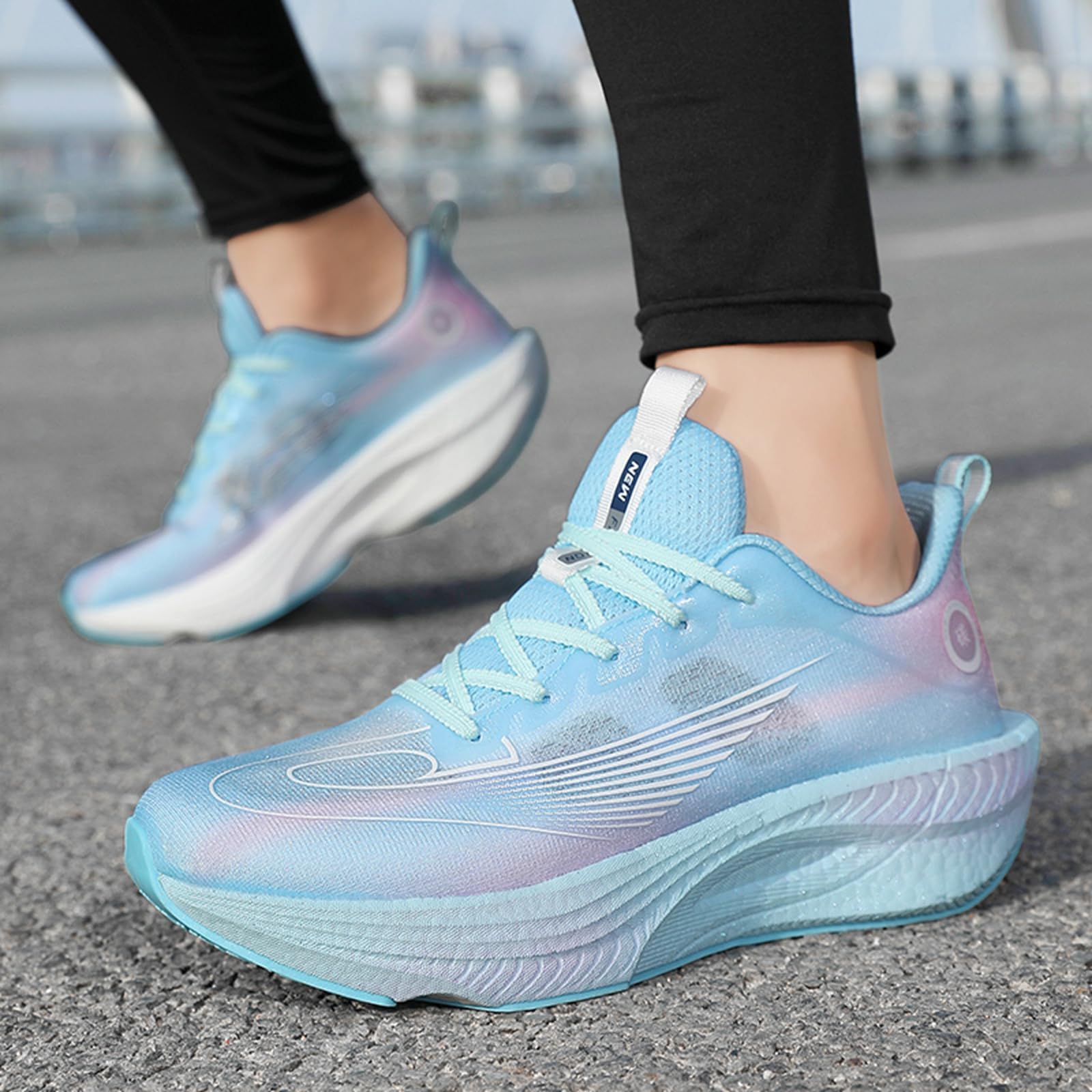 Zapatillas de Running Hombre Degradado Suela Gruesa | Zapatillas de Running Hombre Color Degradado Suela Gruesa Amortiguación Transpirables