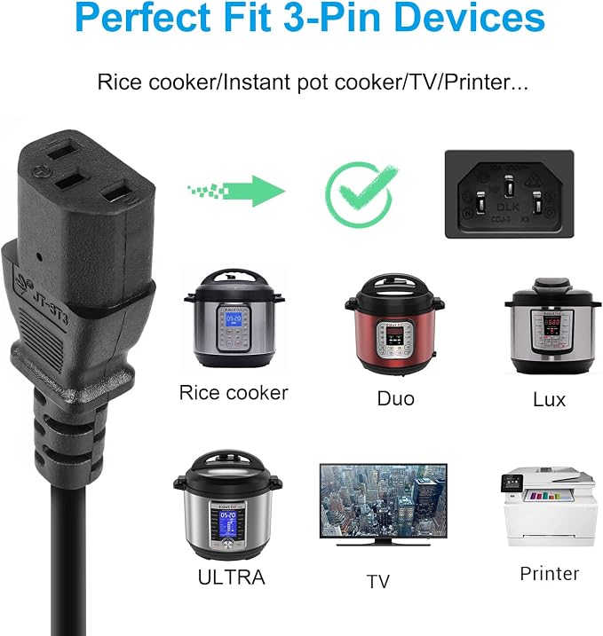 Cable de alimentación compatible para olla eléctrica Instant Pot y otros miniatura 2