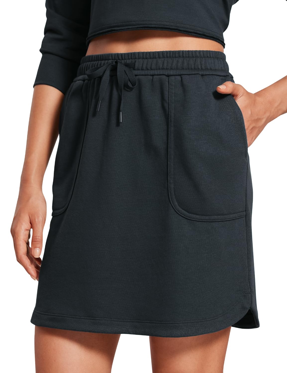 Amazon.com: CRZ YOGA Comfy Cotton Sweat Skirts 17'' | Linerless