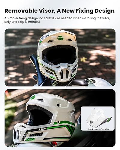 Miniatura 5 de ILM Cascos de Motocicleta Todoterreno para Jóvenes Niños Casco ATV Motocross BMX Fuera de Carretera con Gafas Guantes Máscara DOT Modelo MT601Y