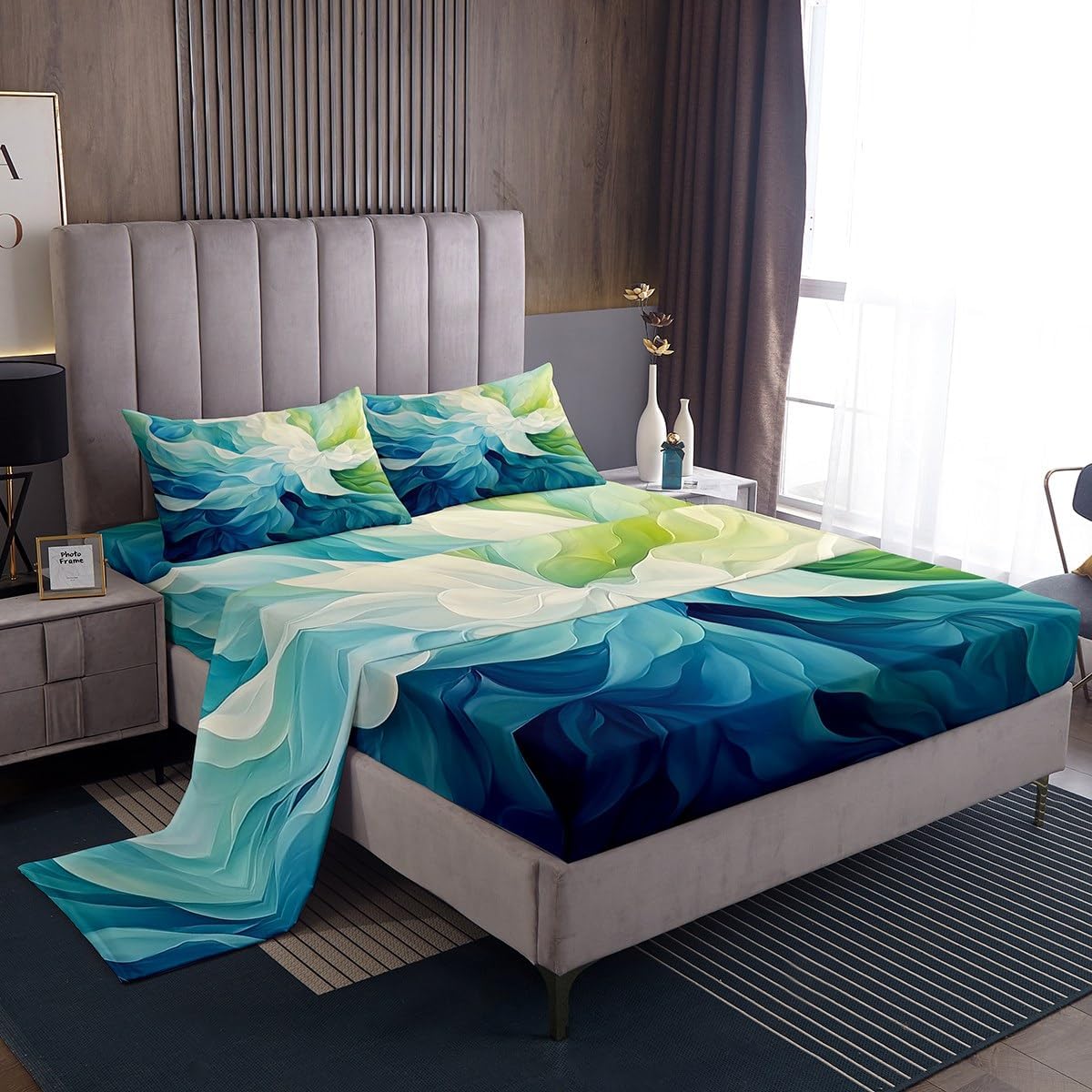 jejeloiu Milk Cow Bed Sheets Set Animal Fitted Sheet for Kids Boys Girls Room Decor Farmhouse Bedding Set Twin Size Black and White 3Pcs