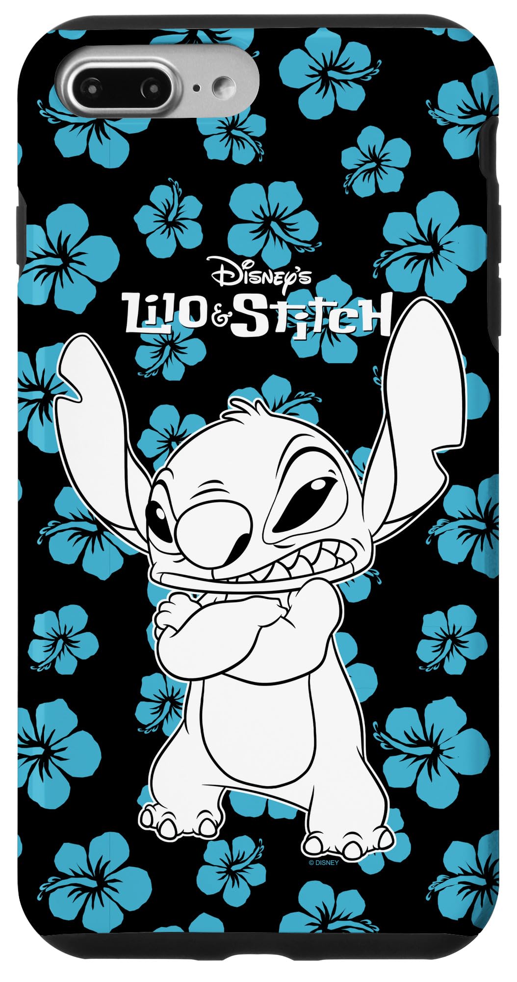 Coque iPhone 7 Plus Stitch floral : protection en silicone Disney