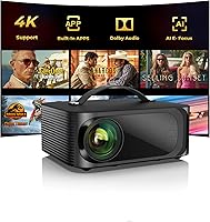 ONOAYO ONO3Pro 2.0 4K Projector: 2000 ANSI, WiFi 6 Bluetooth, AI Auto Focus, Built-in Netflix YouTube, Smart TV OS Portable Outdoor