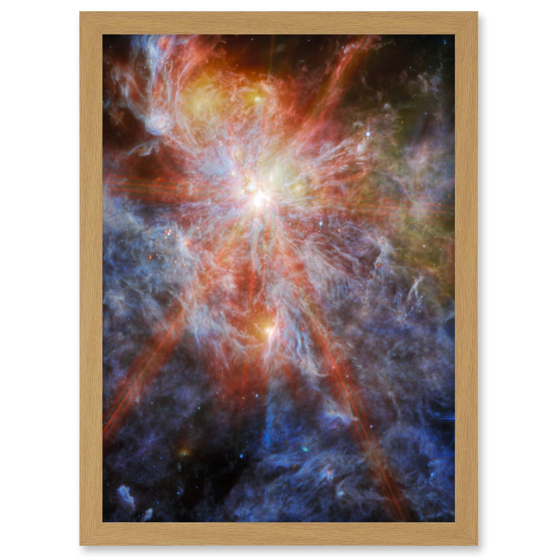 Artery8 NASA James Webb Telescope Massive Cluster Born N79 Living Room Artwork Framed Wall Art Print A4