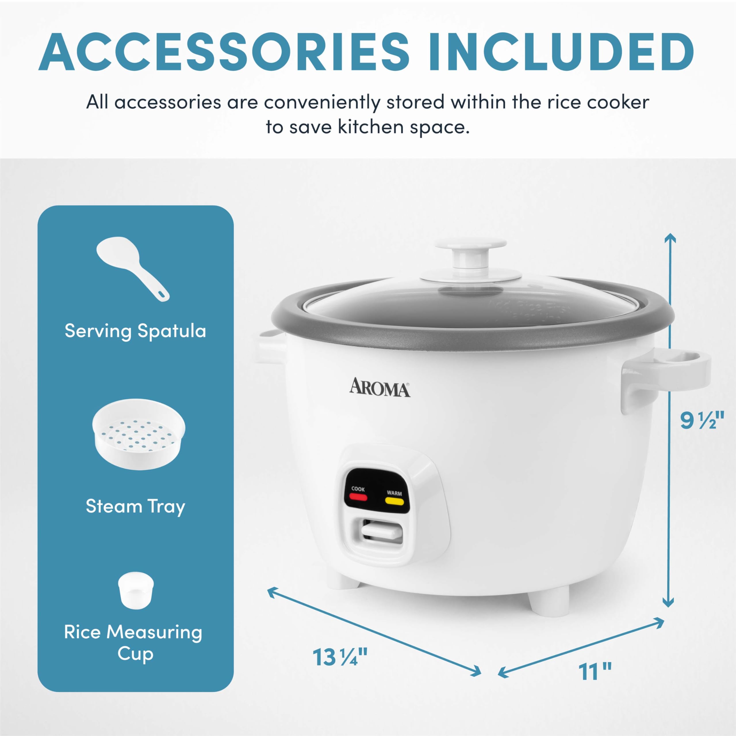 AROMA® 20 tazas (cocida) olla de arroz con un toque y vapor de alimentos con calentamiento automático | 10 tazas sin cocer, 20 tazas cocidas (ARC-390NGP)