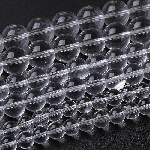 Miniatura 49 de Cuentas sueltas redondas de gemas naturales, cuentas de cristal de piedra energética para hacer joyas 15" (Cristales de cuarzo de fresa, jades, 6MM)