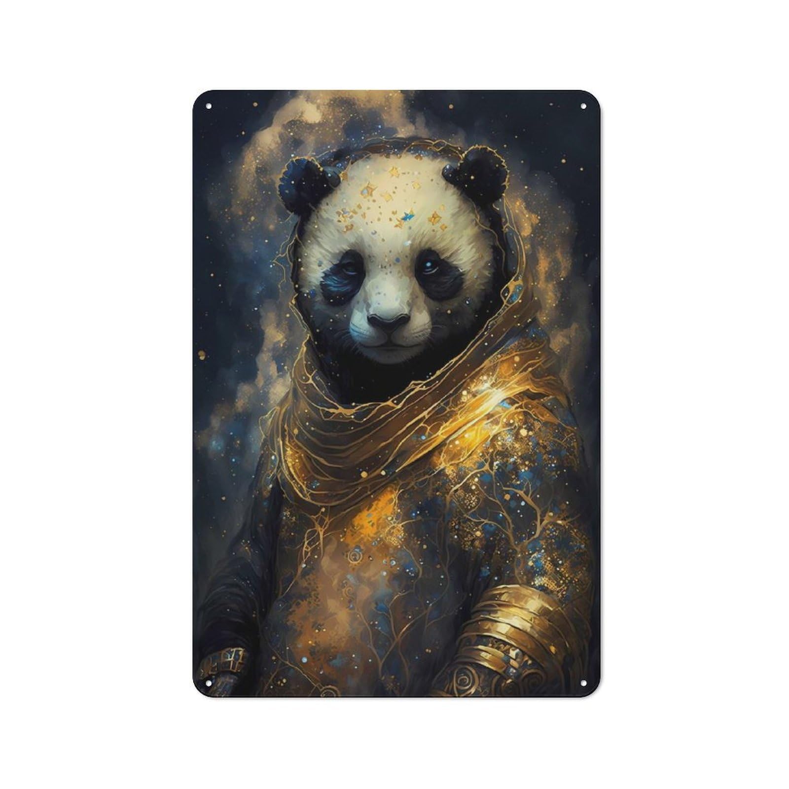 Junmoney Panda Printed Metal Sign 30X20cm For Café Or Restaurant, New-Space Wall Decor For Café Owners And Decorators