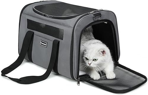 Miniatura 1 de Transportador de viaje para gatos, bolsa plegable para perros, transportador de gatos de lados suaves de hasta 20 libras, transportador de mascotas