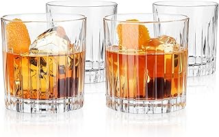 Viski Reserve Milo Crystal Old Fashioned Rocks Glasses, European Crafted...