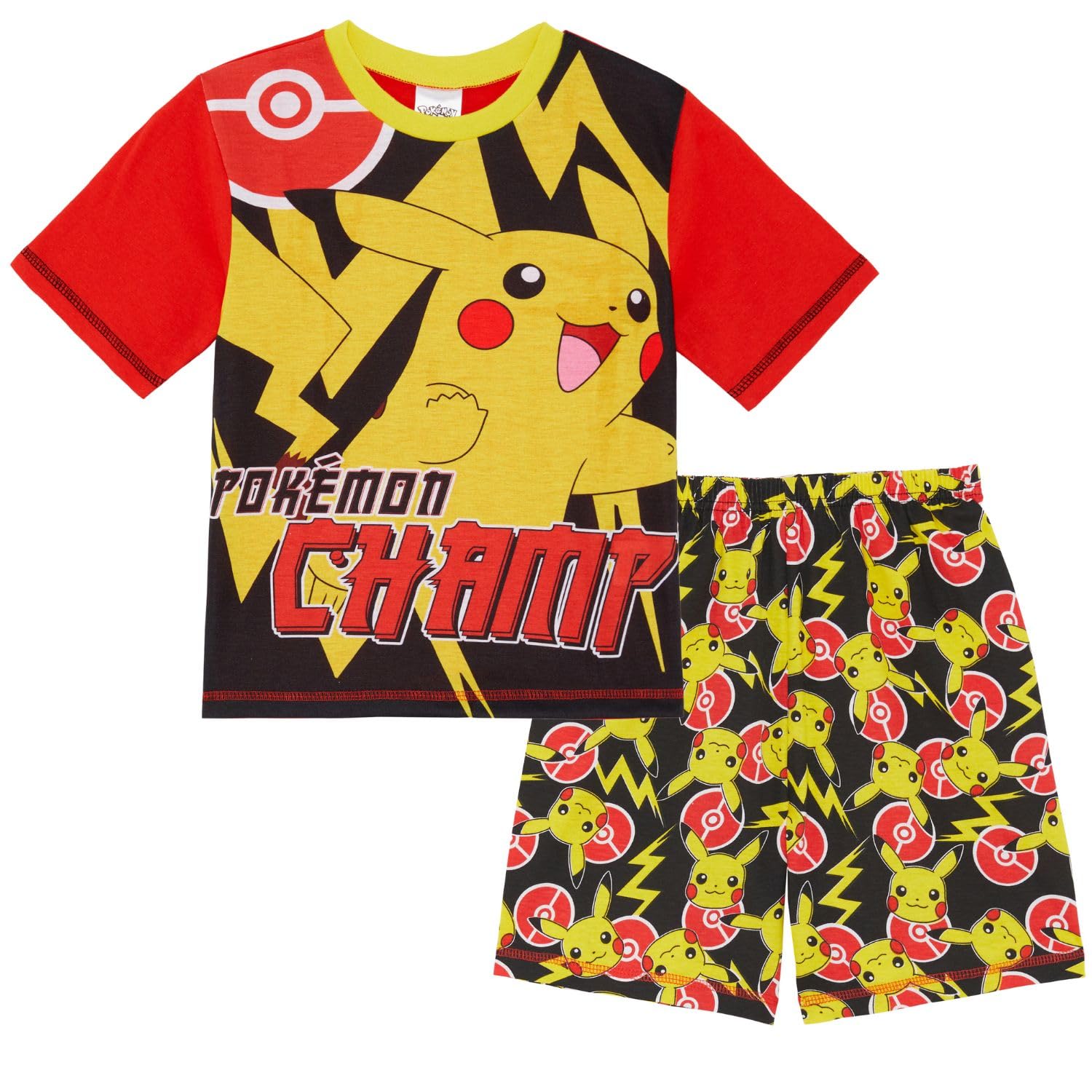 Boys Shortie Pyjamas Set "Pikachu the Champ"