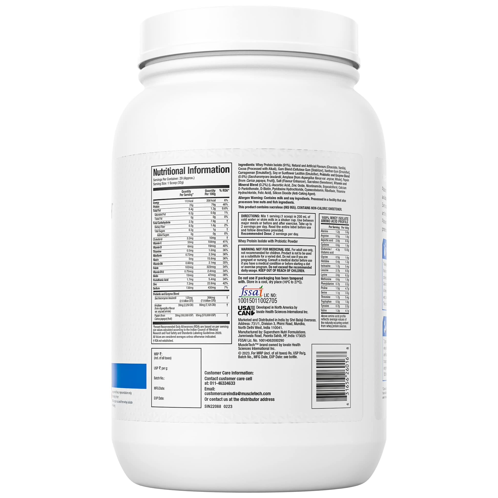 MuscleTech Platinum Whey Isolate, 907g (2lbs) Milk Chocolate, Protein Powder for Muscle Gain, 25g Protein + 5.7g BCAA, ultimate muscle building formula, increase strength & performance. 1