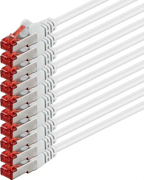 1aTTack.de 10x 3 mètres - Câble patch câble réseau Cat 6 Cat6 RJ45 SFTP - blanc - 1