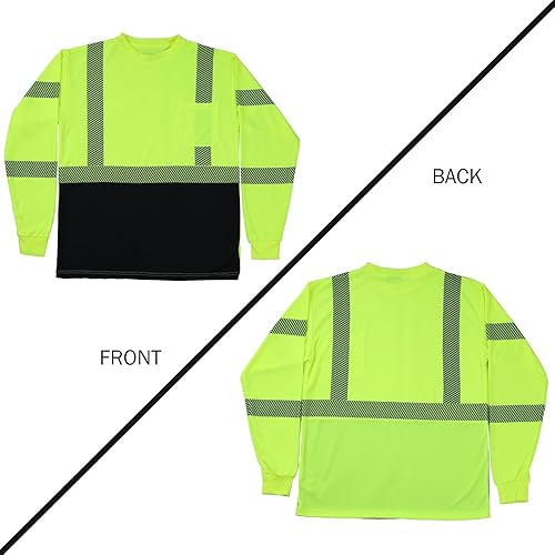 Miniatura 6 de VENDACE 3pcs Safety T Shirts Reflective High Visibility Hi Vis Long Sleeve Construction Work Shirts for Men