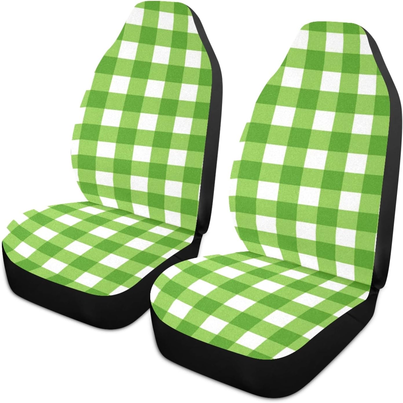 Qilmy Green Plaid Car Seat Cover Universal NonSlip Car