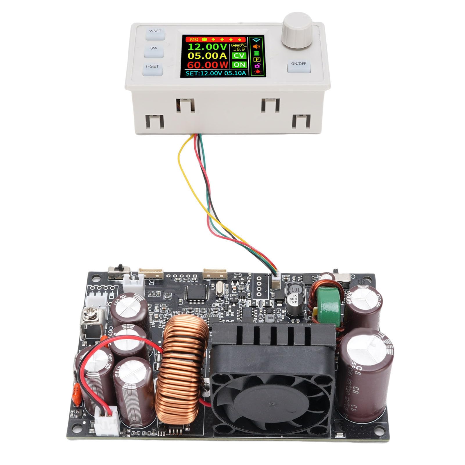 Luocute Regulador de Voltaje Ajustable de CC, Módulo de Convertidor de Potencia, XY7025S 1750W 1.8in Muestra de Voltio Limitante de Corriente Digital con Material ABS para Uso de