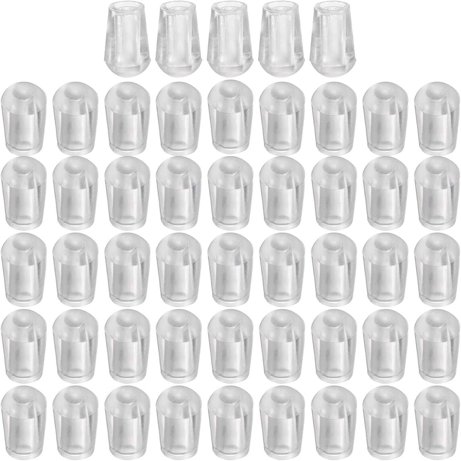 uxcell 50 Pcs Rubber End Caps, 2.5mm Flexible Round Tube Bolt Cap Cover Screw Thread Protectors for Ends of Hooks Hanger Furniture Bolts Screws Metal Tube, Transparent and White