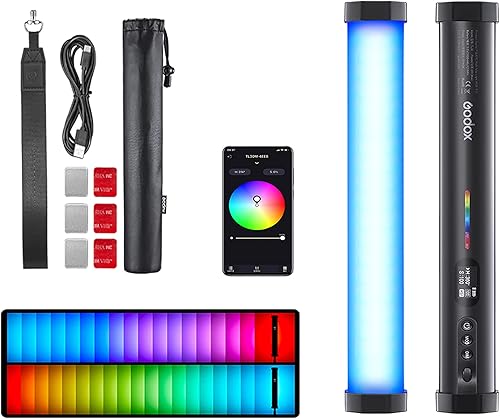 Godox Luz LED de tubo TL30 RGB 8W 2700K-6500K Batería de litio incorporada Smartphone APP Control (lámpara individual) (Godox TL30)