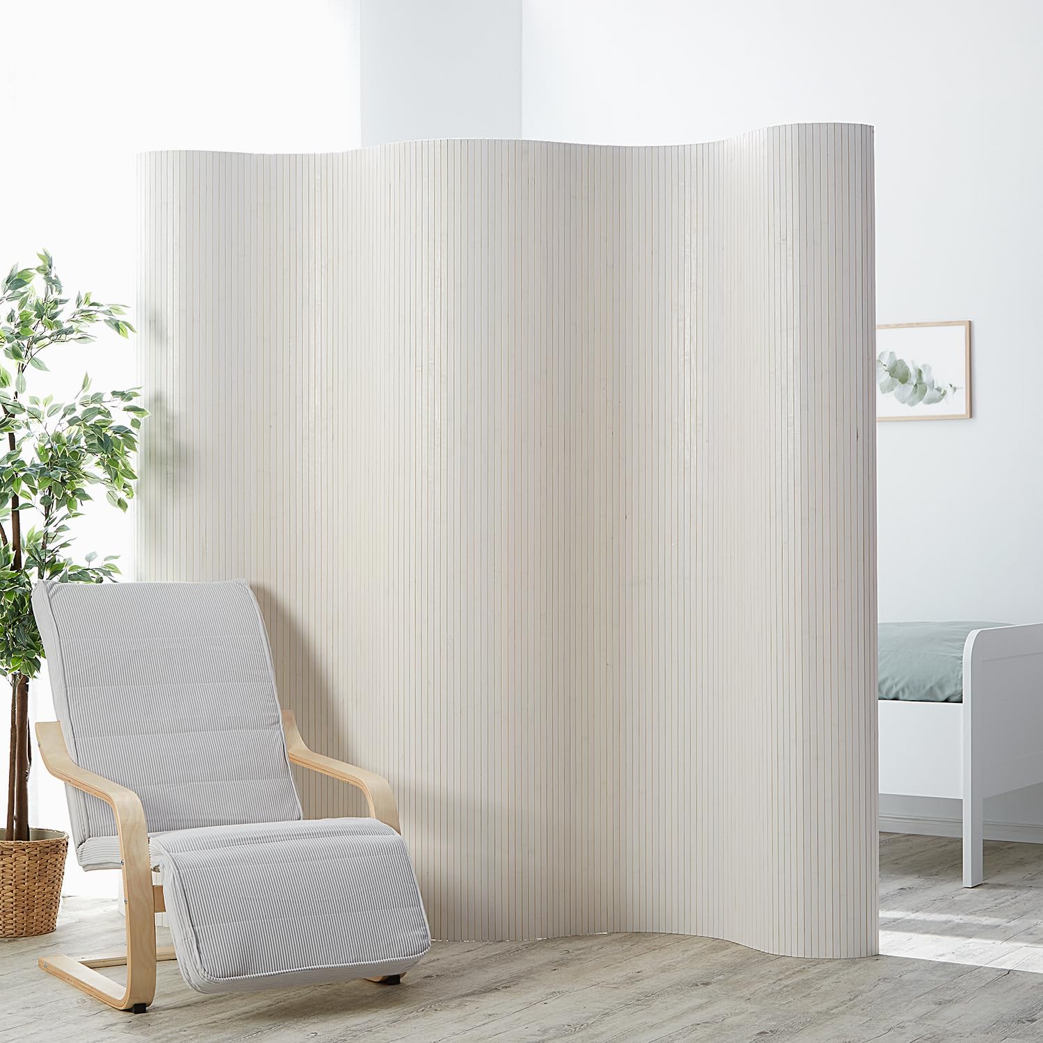 Paravent bambou 200 x 250 cm blanc