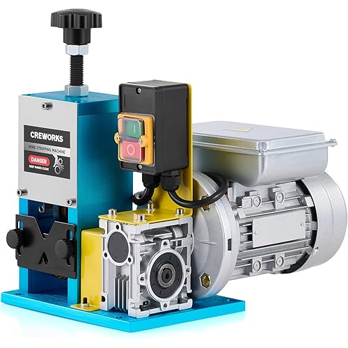 CREWORKS 180W Electric Wire Stripper Machine, 0.06"-1" Automatic Wire Stripping Machine, Wire Stripping Tool for 1.5-25 mm Scrap Wire, 5 Channel Copper Wire Stripper Tool for Leftover Cable Recycling