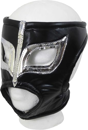 Traditional Female Lucha Libre Mexican Wrestling Mask, Mascara Luchadora Mexicana, Girls Womens Lucha mask costume and cosplay, Black and Silver - Black 22