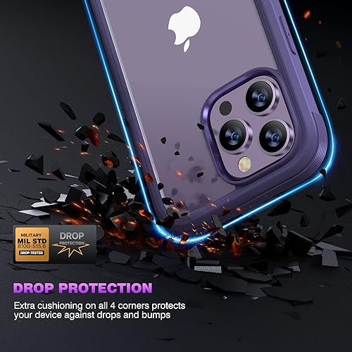 Miniatura 388 de Diaclara - Funda diseñada para iPhone 14 Pro Max, resistente, de cuerpo completo, con protector de pantalla sensible al tacto y antiarañazos + Blanco