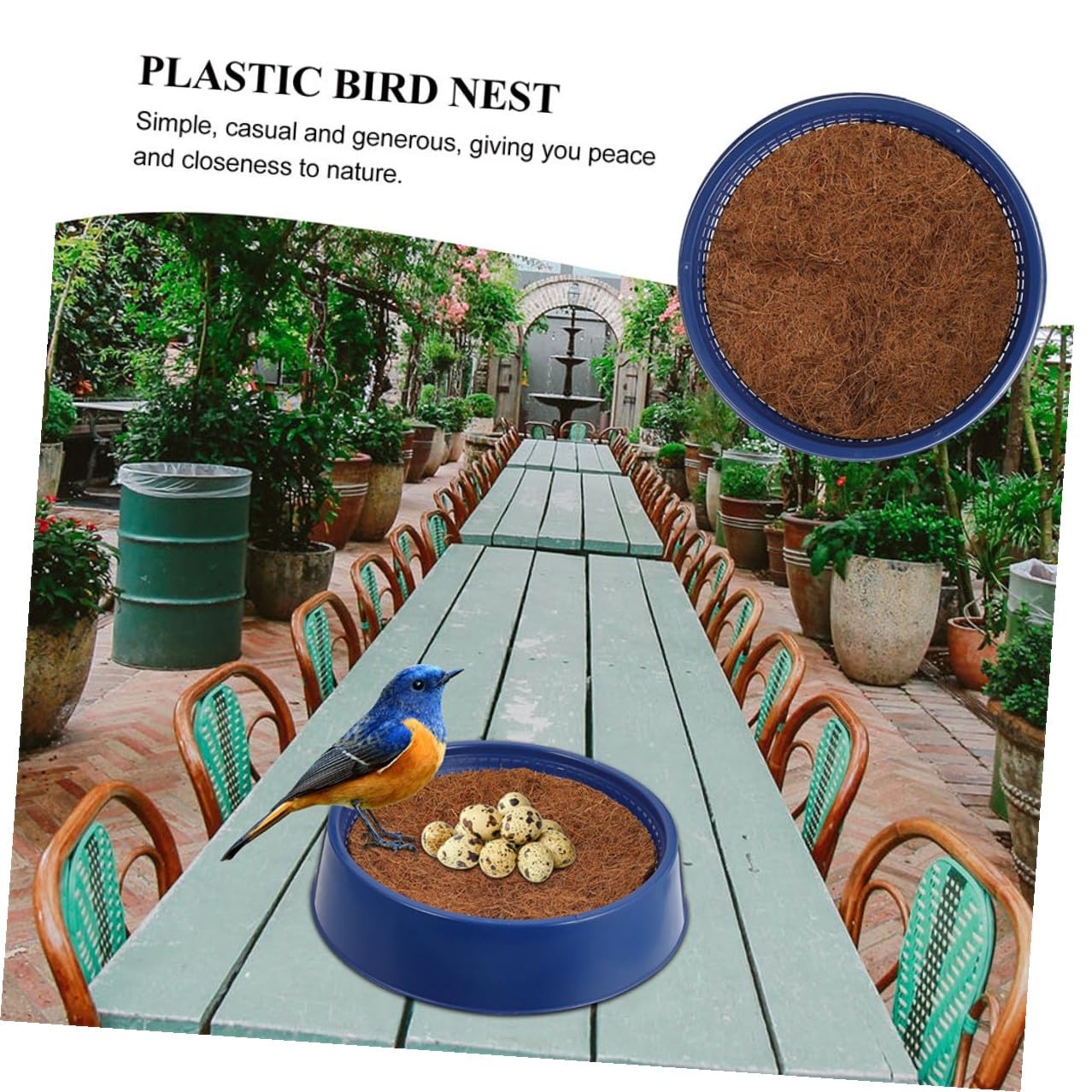 Set 5 Pezzi Nido per Piccioni Domestici Aperto Tappetino di Nidificazione Riutilizzabile in Plastica Resistente, Nido Compatto per Allevamento in Gabbia, Accessori per Uccelli da Interno