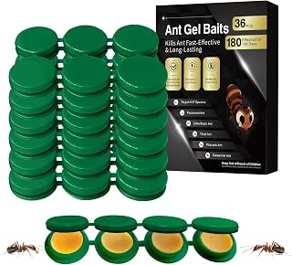 36 Pack Ant Killer Gel Bait, Long Lasting Indoor & Outdoor Ants Bait for Effective Ant Control, Safe & Easy to Use Pest Control for All Common Household Ants, Mess-Free Gel Stations