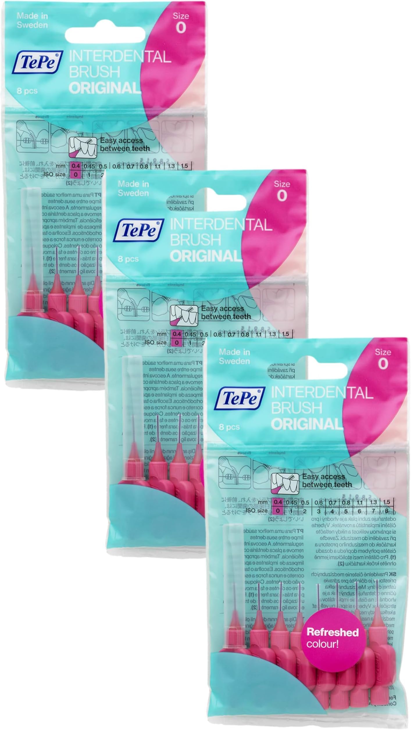TePe Interdental Brush, Original, Yellow, 0.7mm/ISO 4, 8pcs, efficient Cleaning Between Teeth, Plaque Remover and Dental flosser for Small Gaps — view 28