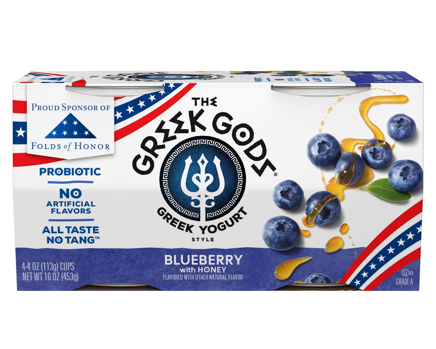 Greek Gods Blueberry 4 Pack, 16 Oz