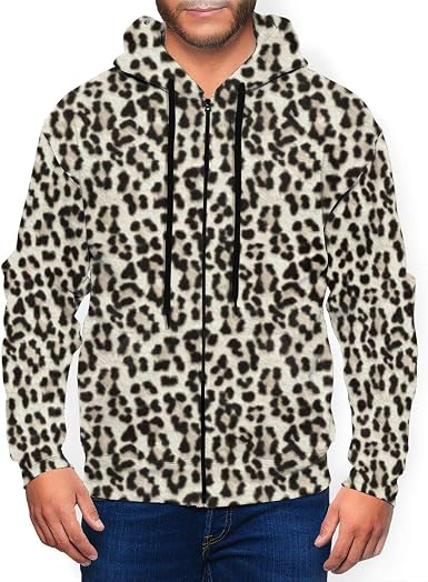 Sudadera de forro polar con cremallera completa para hombre, diseño de  leopardo, más grande y mejor: Amazon.es: Ropa