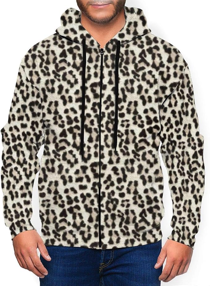 Sudadera de forro polar con cremallera completa para hombre, diseño de  leopardo, más grande y mejor: Amazon.es: Ropa