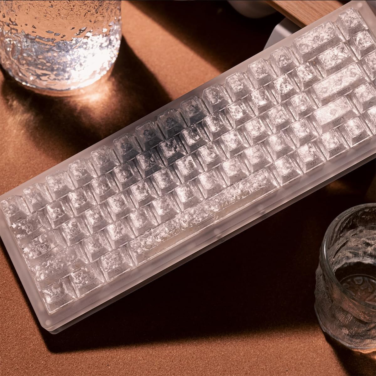 119 Keys Transaprent Forged Carbon Keycaps for Cherry Mx Switches Keyboards